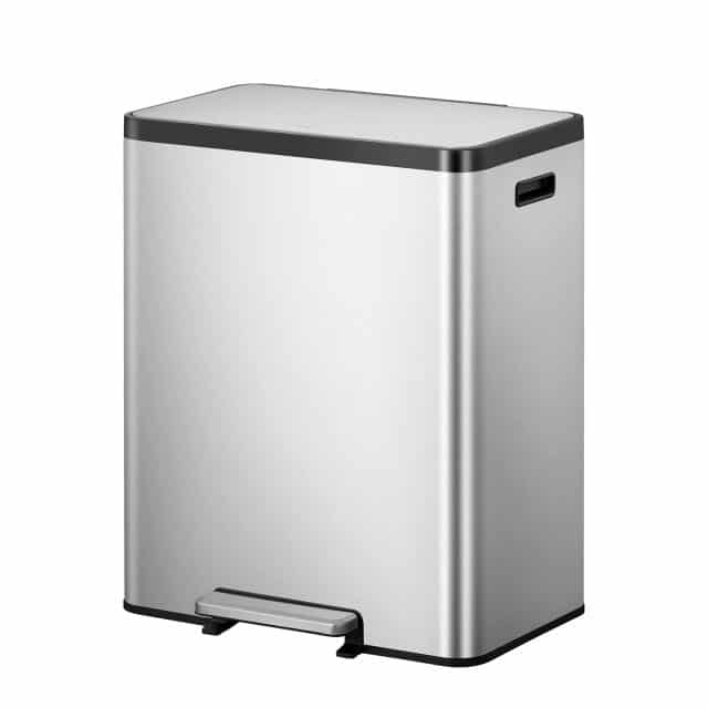 EcoCasa II Recycle Step Bin 30+30L Matt s/s