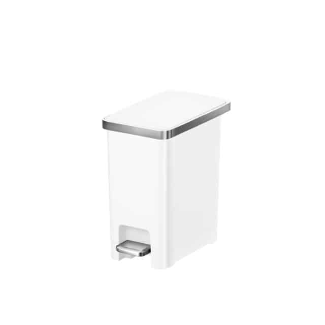 Hana Slim 1 Pedal Bin 10 L White Plastic