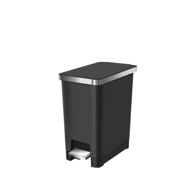 Hana Slim 1 Pedal Bin 10 L Black Plastic